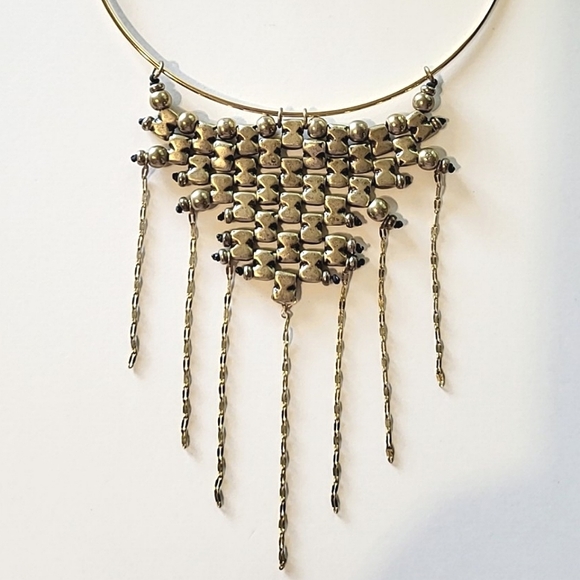 SOLD!!! ANTHROPOLOGIE PALMIRA BIB NECKLACE - GOLDTONE - Picture 9 of 9